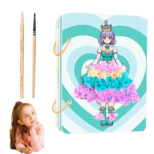 Ziemlich hübsches Prinzessin -Spiel, Sticker Dress -up -Buch für Mädchen,Fun Princess Crafts Stylish Kids Activity Kit - Kinderkleber, Kinderaktivitätsbücher für junge Menschen, Kinder, von Salyeeluly