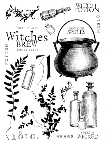 Sam Poole CEC1110 Creative Expressions Stempel-Set Witches Brew, 15,2 x 20,3 cm, transparent, farblos, 6 x 8 inch von Sam Poole