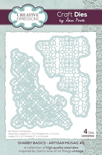 Sam Poole Creative Expressions Shabby Basics Mosaik #2 Stanzform, Metall, Braun, 8,1 x 10,9 cm von Sam Poole