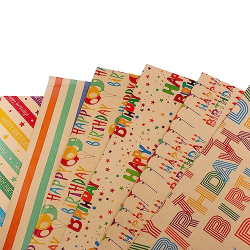 Alles Gute zum Geburtstag-Geschenkpapier, recycelbares Geschenkpapier in großen Mengen zum Verpacken von Geschenken, Kraft-Geschenkpapier für Babyparty, Geburtstag, Valentinstag, DIY-Kunsthandwerk von SamHeng