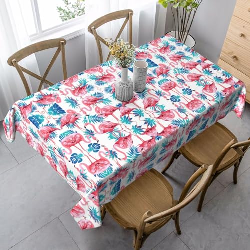 Rechteckige Tischdecke mit Flamingo-Vogel-Motiv, waschbar, perfekt für Innen- und Außenbereich, klassische Küchendekoration von SamLng