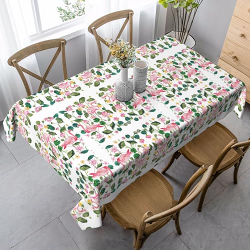 Rechteckige Tischdecke mit Flamingo-Vogelmotiv, waschbar, perfekt für Innen- und Außenbereich, klassische Küchendekoration von SamLng