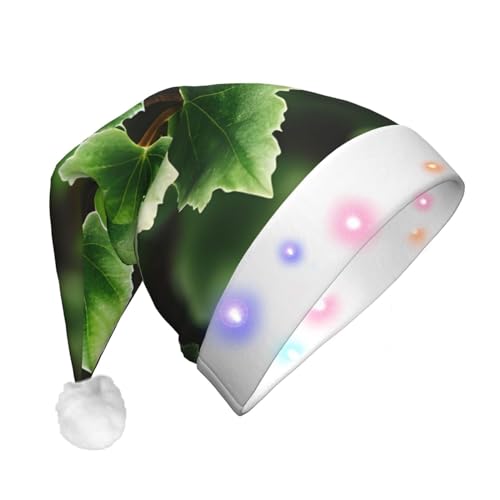 SamLng Ivy Blossoms Tree LED-Weihnachtsmütze für Erwachsene – warme Urlaubsmütze – perfektes Neujahrs- und Weihnachtsfeier-Kopfbedeckungszubehör von SamLng