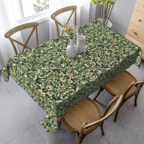 SamLng Rechteckige Tischdecke mit Camouflage-Druck, waschbar und perfekt für den Innen- und Außenbereich, klassische Küchendekoration von SamLng