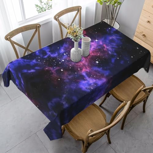 SamLng Rechteckige Tischdecke mit Galaxie-Stern-Motiv, waschbar und perfekt für drinnen und draußen, klassische Küchendekoration von SamLng