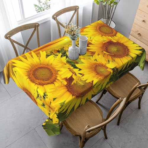 SamLng Rechteckige Tischdecke mit Sonnenblumenmuster, waschbar und perfekt für den Innen- und Außenbereich, klassische Küchendekoration von SamLng