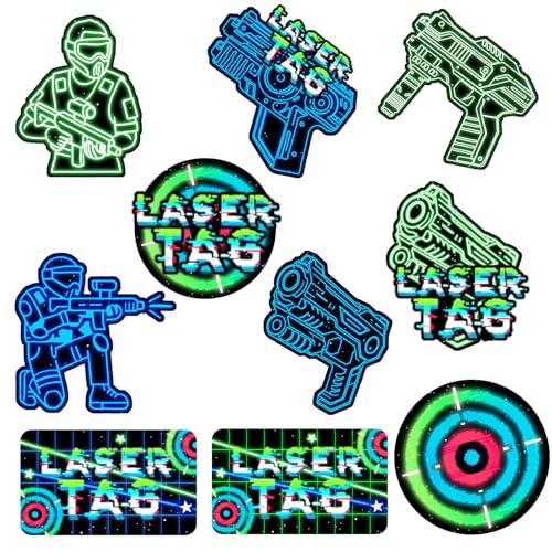 Laser Tag Party Dekorationen - Neon Laser Tag Cutout für Kinder Laser Tag Geburtstag und Baby Shower Tischdekoration von SamPartyShop