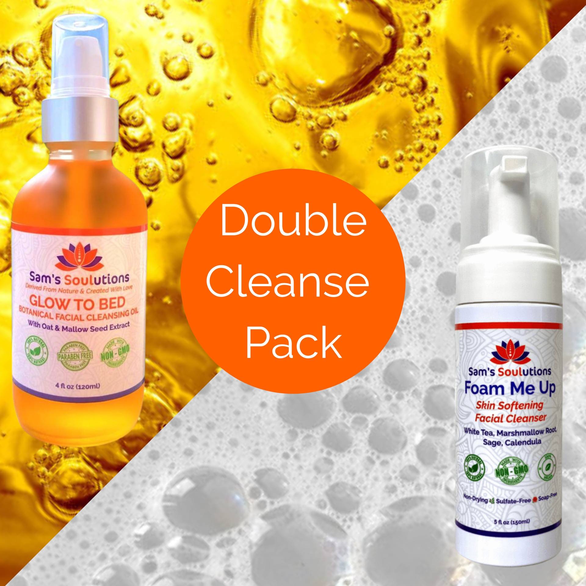 Double Cleanse Pack - Vorteilsbox Öl-Reinigung Mit Schäumender Gesichtswäsche Zum Entfernen Von Make-Up/ Lichtschutzfaktor/ Täglichem Schmutz von SamsSoulutions