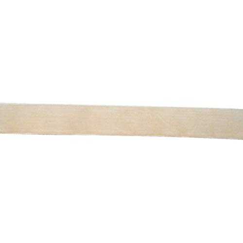 Samtband, 16mm breit, 10 Meter lang/Farbe: 03 - beige von Samtband