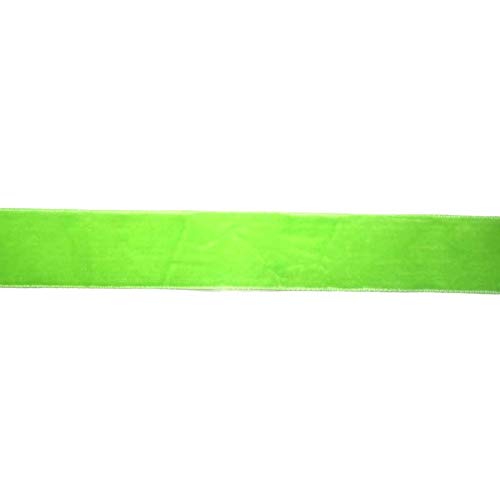 Samtband, 16mm breit, 10 Meter lang/Farbe: 06 - Lime von Samtband