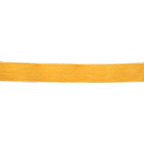 Samtband, 25mm breit, 10 Meter lang/Farbe: 05 - Sonnengelb von Samtband