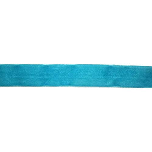Samtband, 9mm breit, 10 Meter lang/Farbe: 11 - türkis von Samtband
