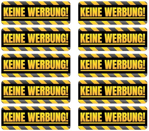 Samunshi® 10x Keine Werbung Aufkleber - Aufkleber Keine Werbung Gelb - Keine Kostenlose Zeitungen Sticker Aufkleber Briefkasten Bitte Keine Werbung Schild 7cm Set von Samunshi