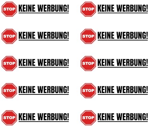 Samunshi® 10x Keine Werbung Aufkleber - Aufkleber Keine Werbung Weiß - Keine Kostenlose Zeitungen Sticker Aufkleber Briefkasten Bitte Keine Werbung Schild 7cm Set von Samunshi