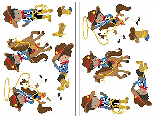 Samunshi® 11x Wandtattoo Cowboy Set Wandbilder Kinderzimmer Deko Junge Wandtattoo Kinderzimmer Mädchen Wandsticker Kinderzimmer 2x 16x26cm von Samunshi