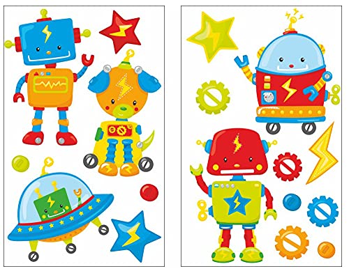 Samunshi® 17x Wandtattoo Baby Roboter Set Wandbilder Kinderzimmer Deko Junge Wandtattoo Kinderzimmer Mädchen Wandsticker Kinderzimmer 2x 16x26cm von Samunshi