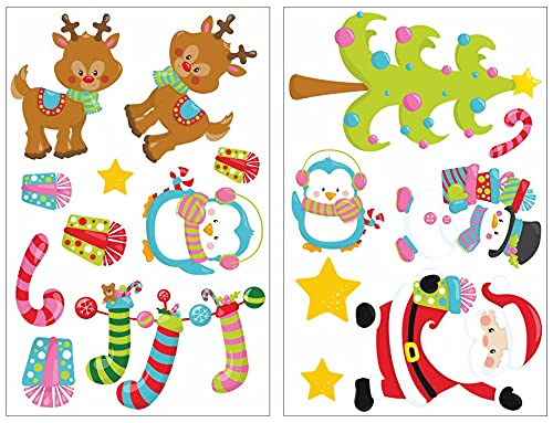 Samunshi® 17x Wandtattoo Süße Weihnachten Set Wandbilder Kinderzimmer Deko Junge Wandtattoo Kinderzimmer Mädchen Wandsticker 2x 16x26cm von Samunshi