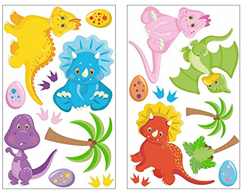 Samunshi® 19x Wandtattoo Dinosaurier Set Wandbilder Kinderzimmer Deko Junge Wandtattoo Kinderzimmer Mädchen Wandsticker Kinderzimmer 2x 16x26cm von Samunshi