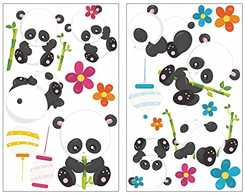 Samunshi® 19x Wandtattoo Süße Pandas Set Wandbilder Kinderzimmer Deko Junge Wandtattoo Kinderzimmer Mädchen Wandsticker Kinderzimmer 2x 21x34cm von Samunshi