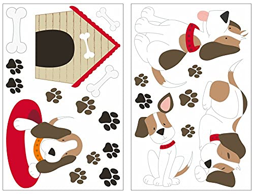 Samunshi® 22x Wandtattoo Beagle Set Wandbilder Kinderzimmer Deko Junge Wandtattoo Kinderzimmer Mädchen Wandsticker Kinderzimmer 2x 16x26cm von Samunshi