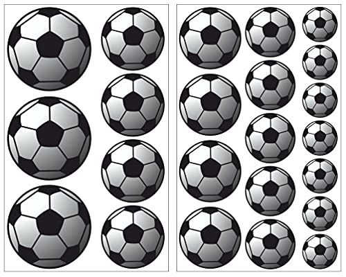 Samunshi® 23x Wandsticker Fussball Wandtattoo Kinderzimmer Mädchen Jungen Kinder Wandtattoo Babyzimmer Deko Junge Wall Stickers 2x 27x43cm von Samunshi