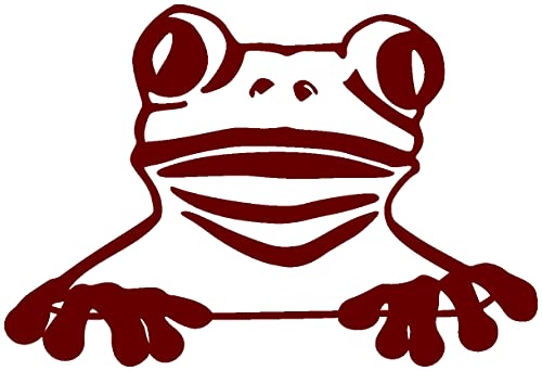 Samunshi® Frosch Aufkleber 'Freddy' Froschaufkleber Sticker 10 x 6,8cm burgundy von Samunshi