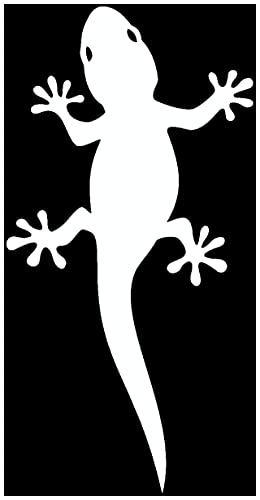 Samunshi® Gecko Aufkleber Gecko Sticker 5,3 x 9cm weiß von Samunshi