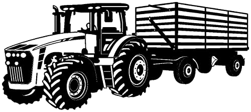 Samunshi® Wandtattoo Traktor mit Anhänger Trecker Kinderzimmer Kinder Wandaufkleber 120 x 50cm schwarz von Samunshi