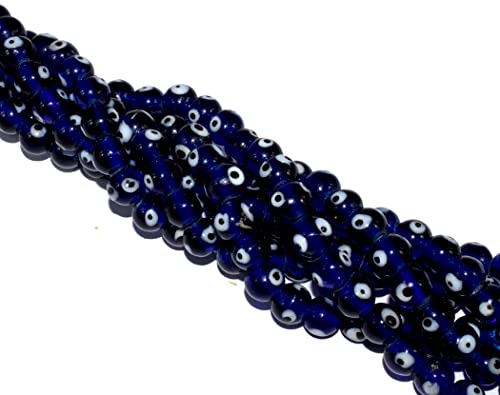 Handgefertigte blaue Glasperlen für Armbänder, Halsketten, Schlüsselringe (6 mm), 67 Stück von Samyuktha