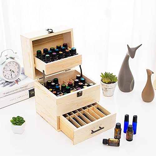 SanBouSi 59 Slots Ätherische Öle Organisator Behälter Duftöle Display Ständer Multifunktions Sortierbox mit Deckel für Nagellack, Duftöle, Kosmetik, Duftöldiffusoren und Lippenstift von SanBouSi