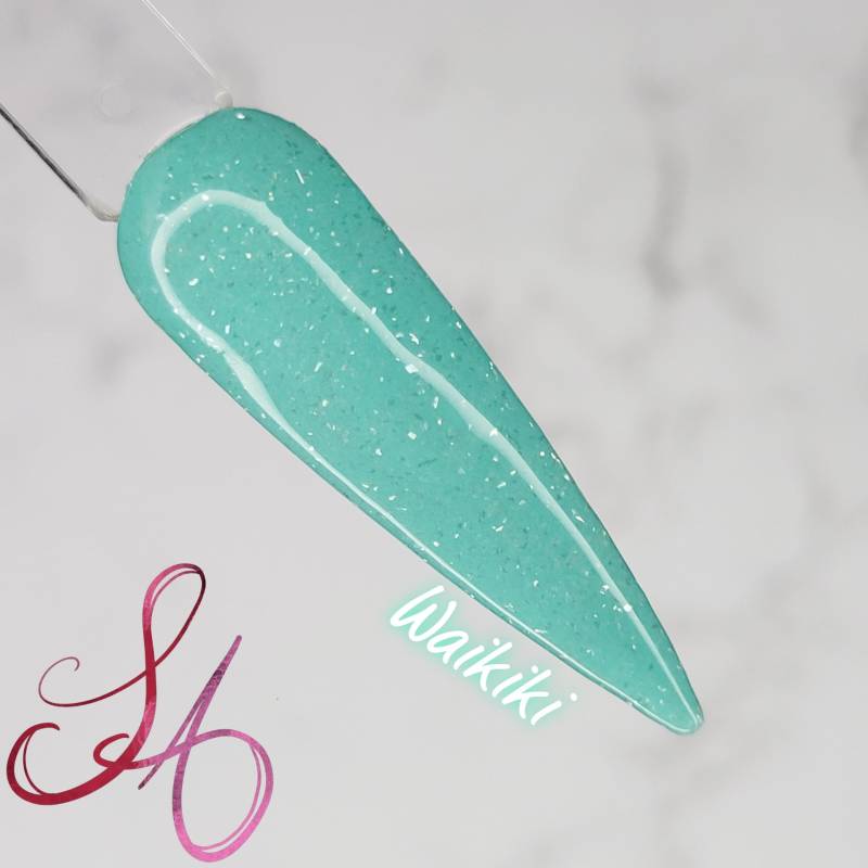 Waikiki Teal Schimmer Dip Powder von SandADipPowders