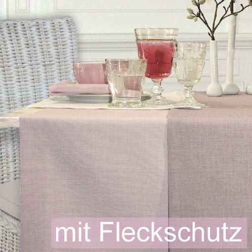 Sander Tischdecke LOFT Fb 05 rosa mit FLECKSCHUTZAUSRÜSTUNG Größe wählbar (150x250) von Sander