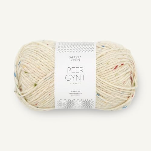 SANDNES GARN Peer Gynt - Farbe: Natur M/Tutti Frutti Tweed (1044) - 50 g/ca. 91 m Wolle von Sandnes Garn