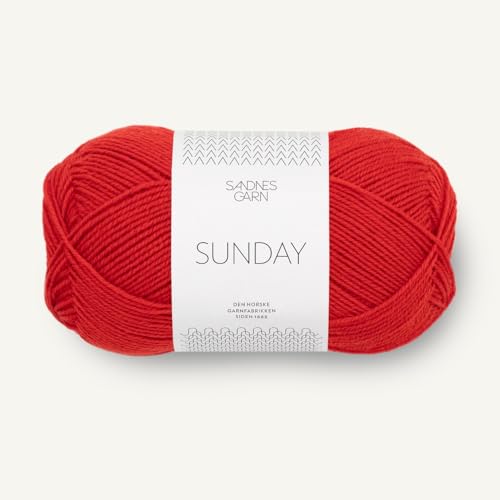 SANDNES GARN Sunday - Farbe: Scarlet Red (4018) - 50 g/ca. 235 m Wolle von Sandnes Garn