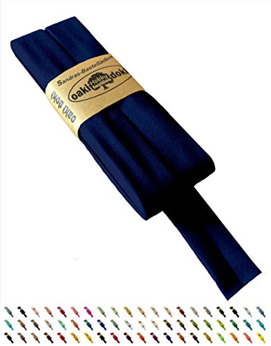 Sandras-Bastelladen Oaki Doki Schrägband/Einfassband Tricot de Luxe Jersey gefalzt 3m x 20mm 009-Marineblau Sandras-Bastelladen Oaki Doki Schrägband/Einfassband Tricot de Luxe Jersey gefalzt 3m x 20mm 009-Marineblau von Sandras-Bastelladen