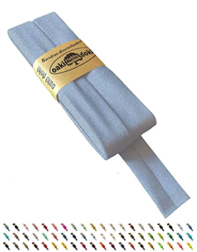 Sandras Bastelladen Oaki Doki Schrägband/Einfassband Tricot de Luxe Jersey gefalzt 3m x 20mm 060-Meliert Blau von Sandras Bastelladen