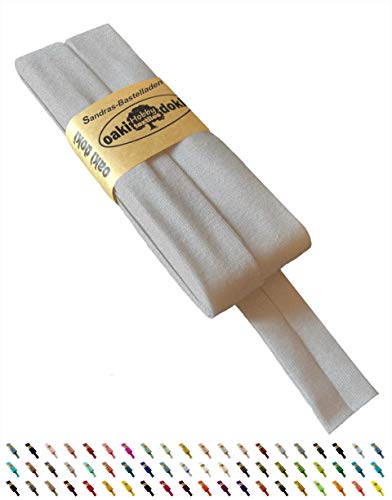 Sandras-Bastelladen Oaki Doki Schrägband/Einfassband Tricot de Luxe Jersey gefalzt 3m x 20mm 065-Meliert Hellgrau Sandras-Bastelladen Oaki Doki Schrägband/Einfassband Tricot de Luxe Jersey gefalzt 3m x 20mm 065-Meliert Hellgrau von Sandras-Bastelladen