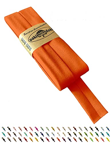 Sandras Bastelladen Oaki Doki Schrägband/Einfassband Tricot de Luxe Jersey gefalzt 3m x 20mm 934-Orange von Sandras Bastelladen