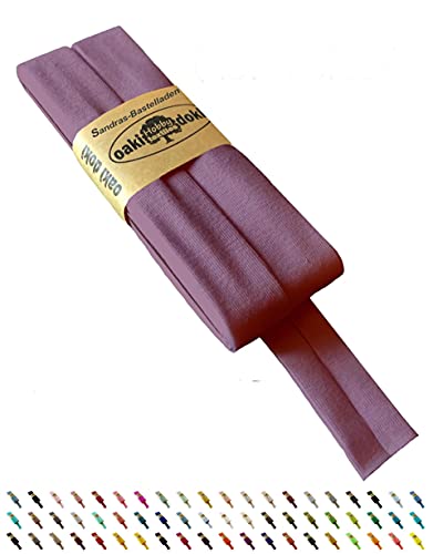 Sandras-Bastelladen Oaki Doki Schrägband/Einfassband Tricot de Luxe Jersey gefalzt 3m x 20mm 945-Flieder von Sandras-Bastelladen