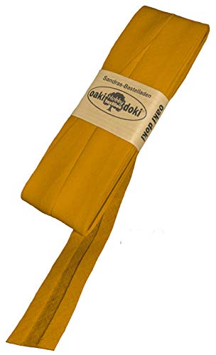 Sandras Bastelladen Schrägband/Einfassband Baumwolle Uni gefalzt 5m x 20mm 950-Curry von Sandras Bastelladen