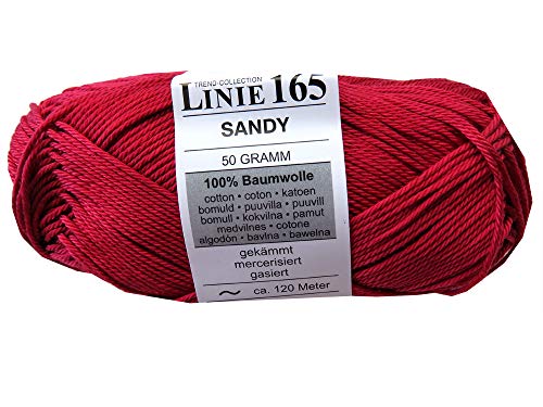 Sandy Garn Rot 165" Ruby 95 100% Baumwolle von Sandy