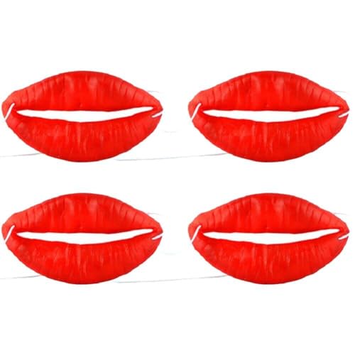 Sanfly Wurst Mund Ornament 4pcs Halloween Wurst Mund Dekor Lustige Rote Lippen Witze Requisiten Für Maskerade Cosplay -partyzubehör von Sanfly