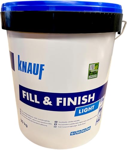 zbs24 Knauf Fill & Finish light - Allzweckspachtelmasse Sheetrock 20 kg - verarbeitungsfertige Füll-und Feinspachtelmasse leicht, Set mit Flächenspachtel 200mm von Sanitärshop Baustoffe & Sanitär