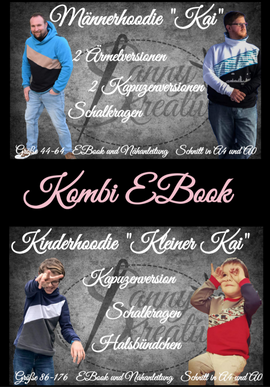 Kombi Ebook Hoodie Kai und kleiner Kai von Sanny Kreativ