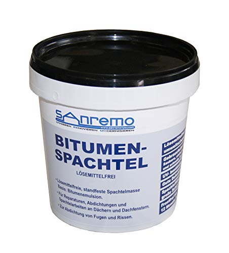 Sanremo BITUMENSPACHTEL lösemittelfrei Spachtelmasse Bitumen Abdichtung 1kg von Sanremo