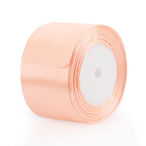 Geschenkband Rosa Satinband 5cm×22m Geschenkband Breit Schleifenband Dekoration Präsent für Hochzeit, Taufe und Geburtstag Geschenke von Sanrolax