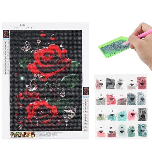 Sanrolax 5D Diamond Painting Blumen Diamond Painting Erwachsene mit Rosenmotiv Diamond Painting Set Geeignet als Wanddekoration von Sanrolax