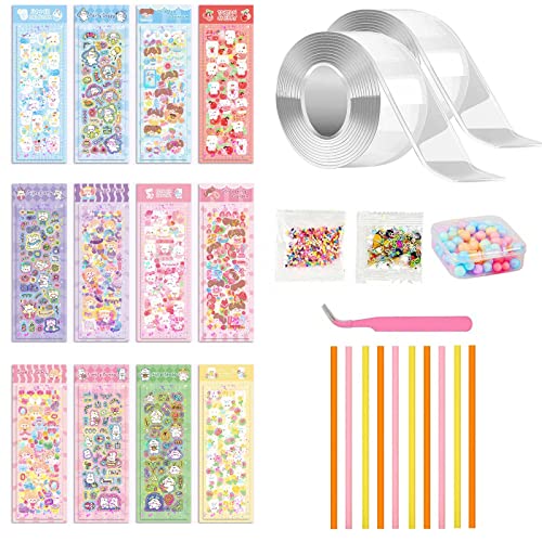 SansRealmL Bubble Tape, Nano Tape Elastic Bubble DIY Kit,Nano Tape Bubbles，Selbstklebendes Nano Tape Bubble für Kinder,Doppelseitiges Nano-Klebeband，Transparentes Mehrzweck-Plakatband von SansRealmL