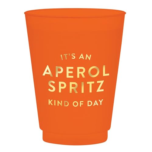 Santa Barbara Design Studio Partybecher, wiederverwendbar, BPA-freie Kunststoffbecher, 473 ml, Aperol Spritz Kind Of Day, 8 Stück von Santa Barbara Design Studio