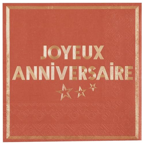 SANTEX 7985-112, Sachet de 10 Serviettes Anniversaire Star d'un Jour, Terracotta von Santex mariage